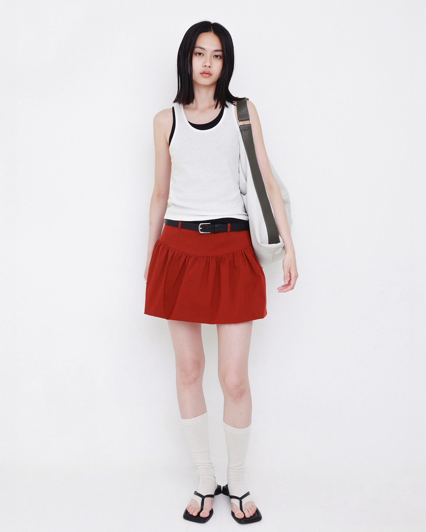 台湾発【STUDIO DOE】Stretchy knit dress NEW Ruched Bodycon Drawstring Dress Stretch Knit Tight Mini