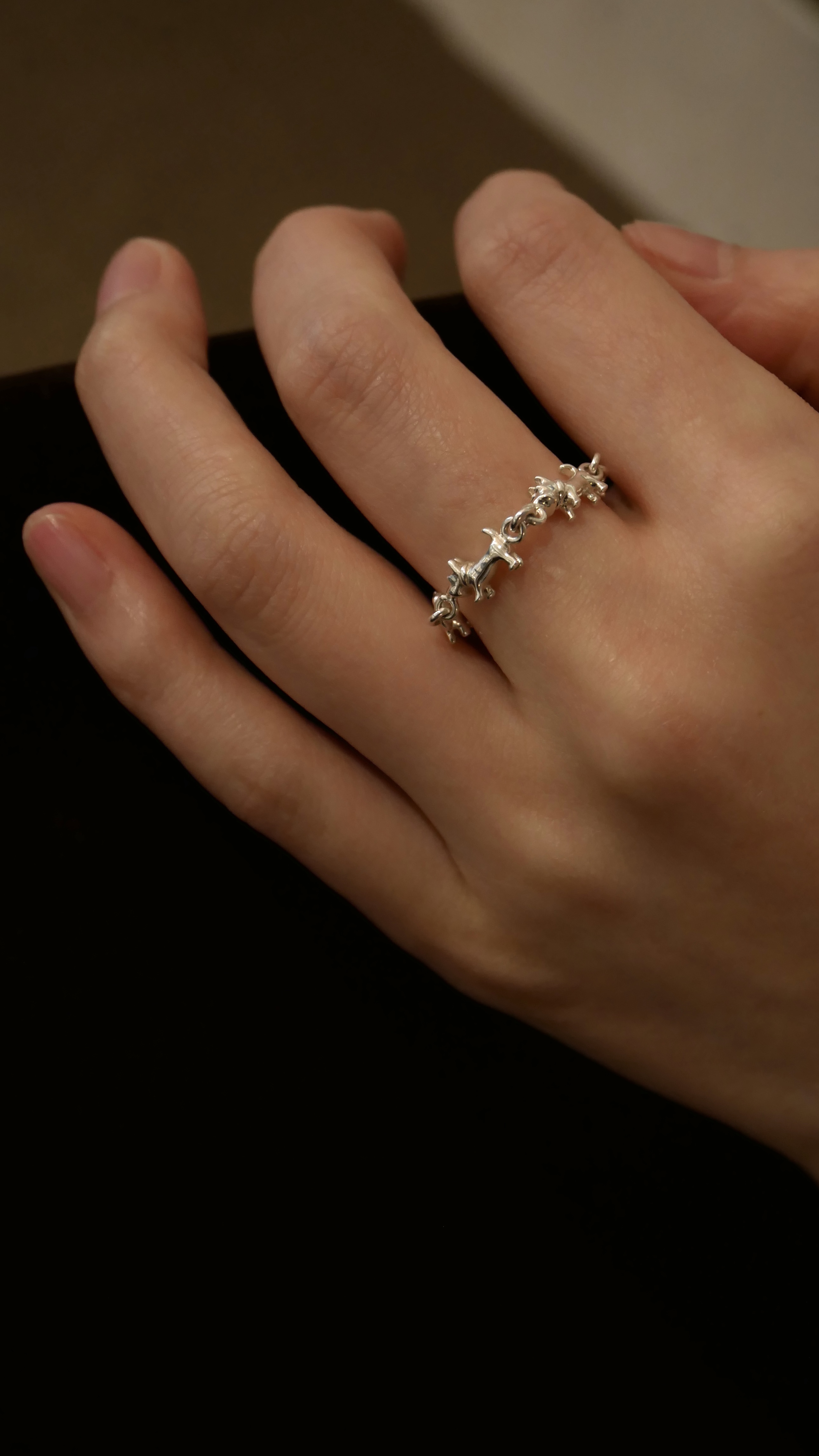 schnauzer chain ring (SS) | Studio Doe