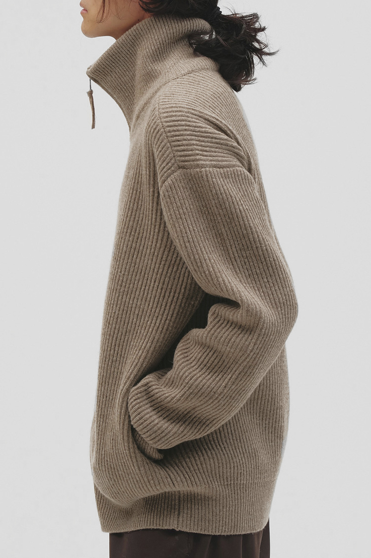 Zipup Knit Cardigan | Studio Doe