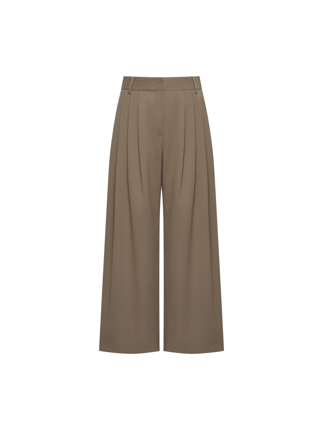 Studio Doe Three-tuck Wide Pants 茶色 Studio Three-tuck Wide Pants 茶色 Doe