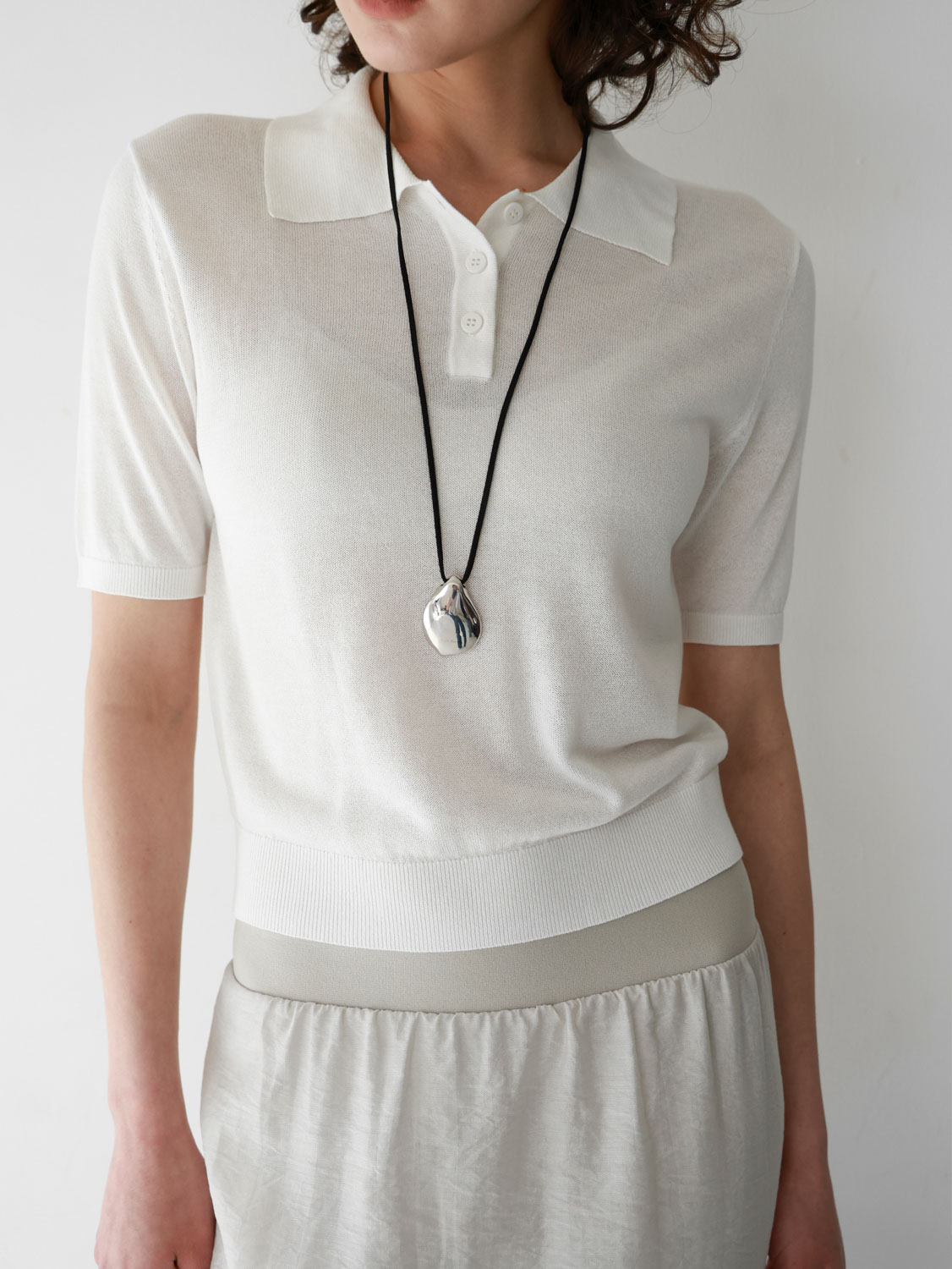 studiodoe ニットポロ Sheer Knit Polo Top | Studio Doe