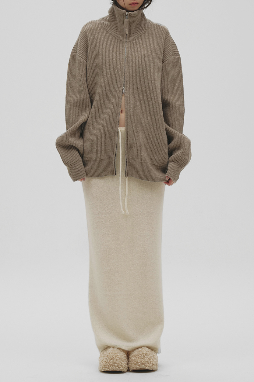 Zipup Knit Cardigan | Studio Doe