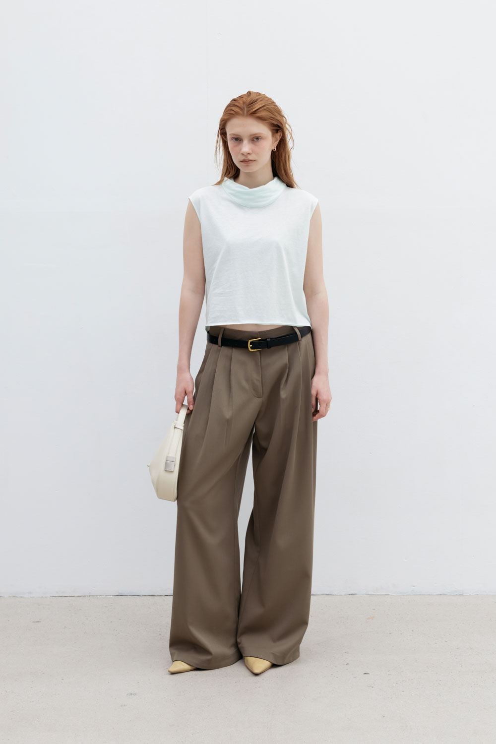 Studio Doe Three-tuck Wide Pants 茶色 Studio Doe - Three-tuck Wide Pants | Studio Doe