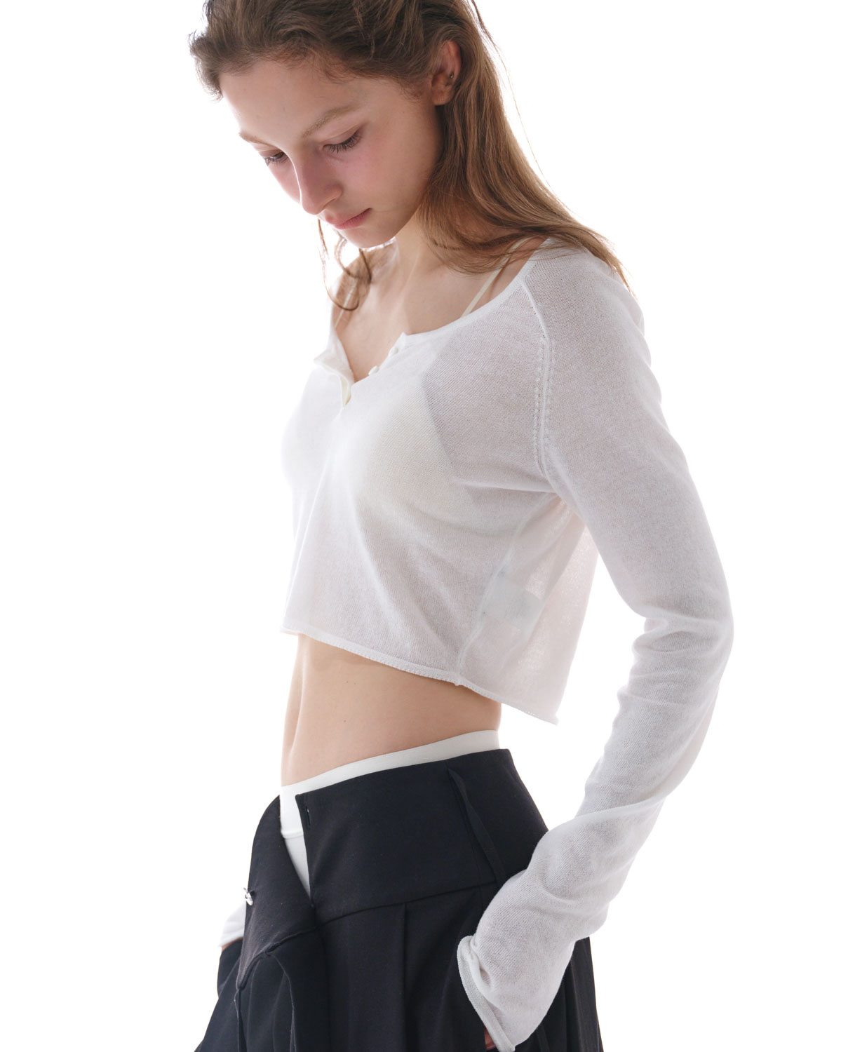 studiodoe トップス Studio Doe Sloping Neck Shoulder Shape Top（Tシャツ