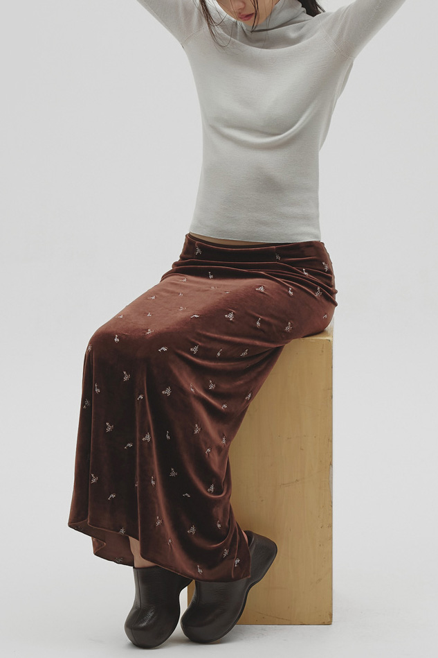 新品 Studio Doe Velour Flared Skirt Mサイズ Petit Flower Velour Skirt | Studio Doe