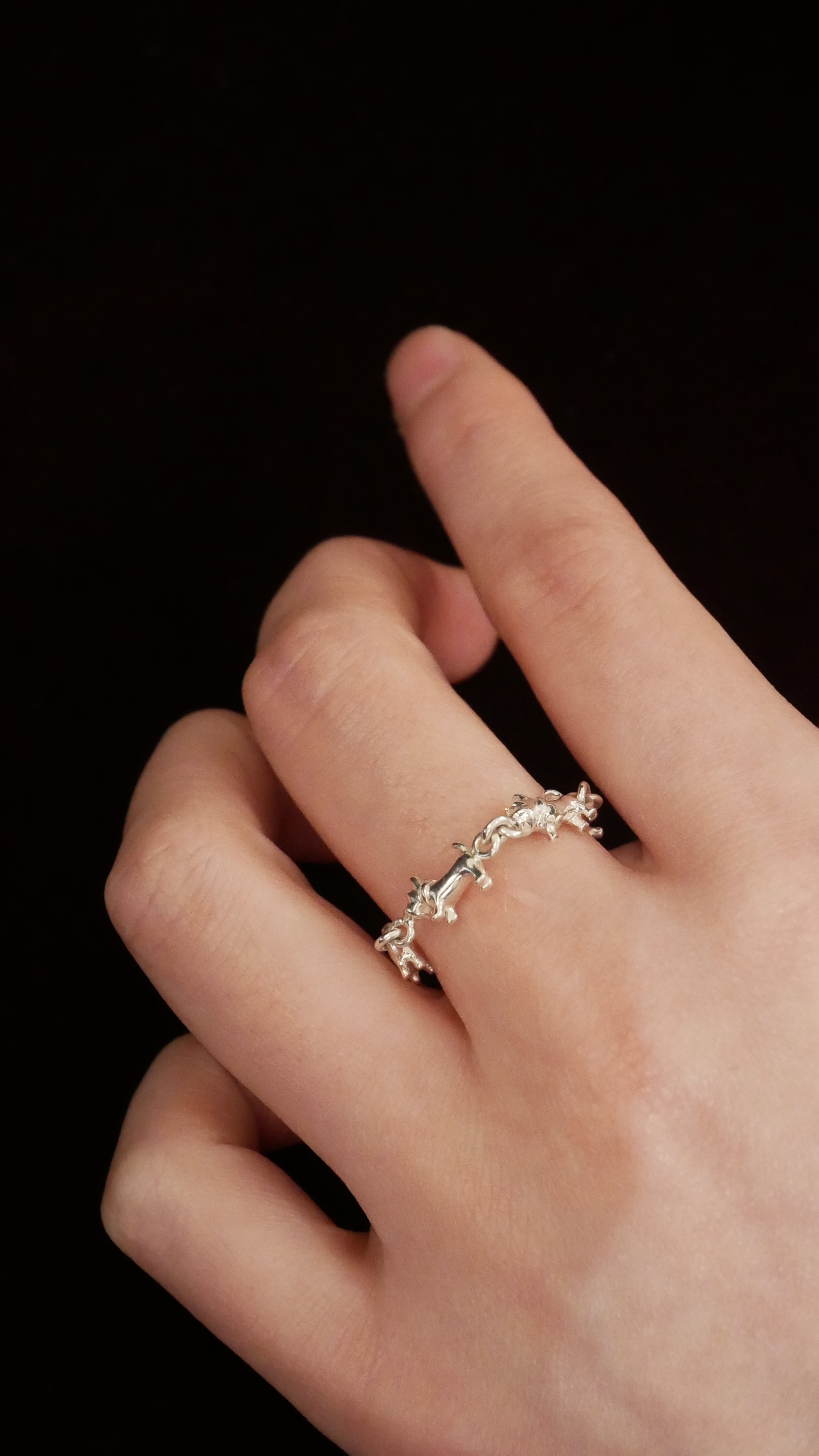 schnauzer chain ring (SS) | Studio Doe