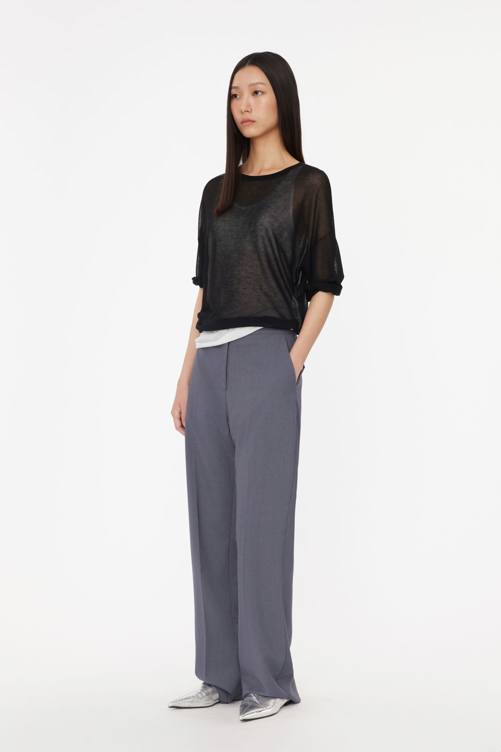 台湾ブランド【STUDIO DOE】Zippered thin trousers Studio Doe - 褲口拉鍊薄料西褲| Studio Doe