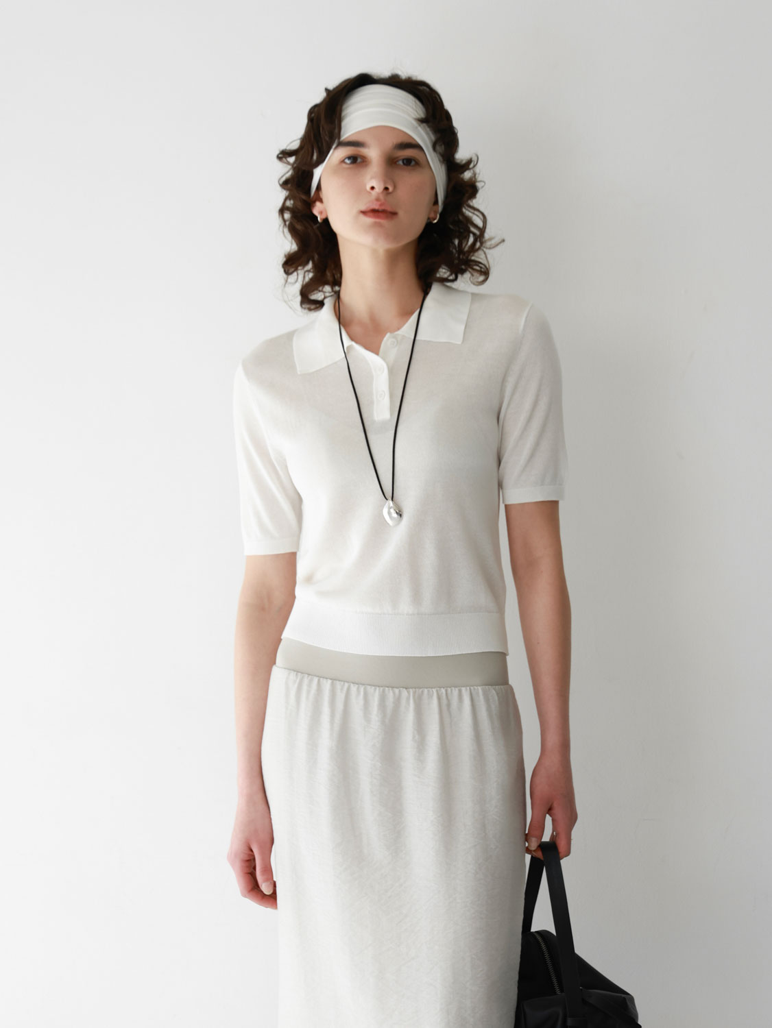 Sheer Knit Polo Top | Studio Doe