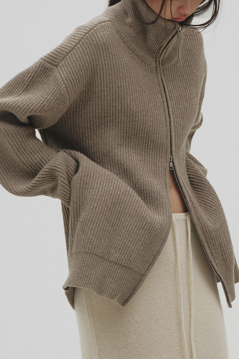 Zipup Knit Cardigan | Studio Doe